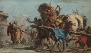 Giovanni Domenico Tiepolo Building of the Troyan Horse France oil painting artist